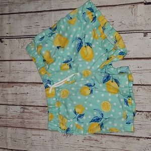 Teal Lemon Drawstring Shorts